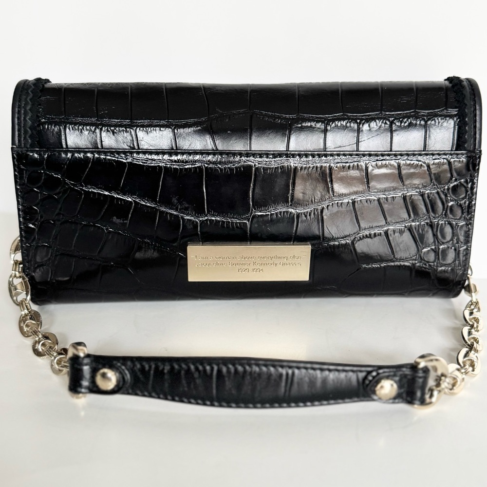 Shoulder Clutch Abigail Riggs ‘Miss Bouvier’ Black Embossed Leather - Picture 2 of 16
